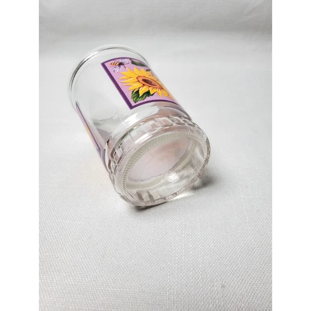 Vintage Bama Sunflower Jelly Jar Drinking Glass Cottagecore Farmhouse‎ Decor